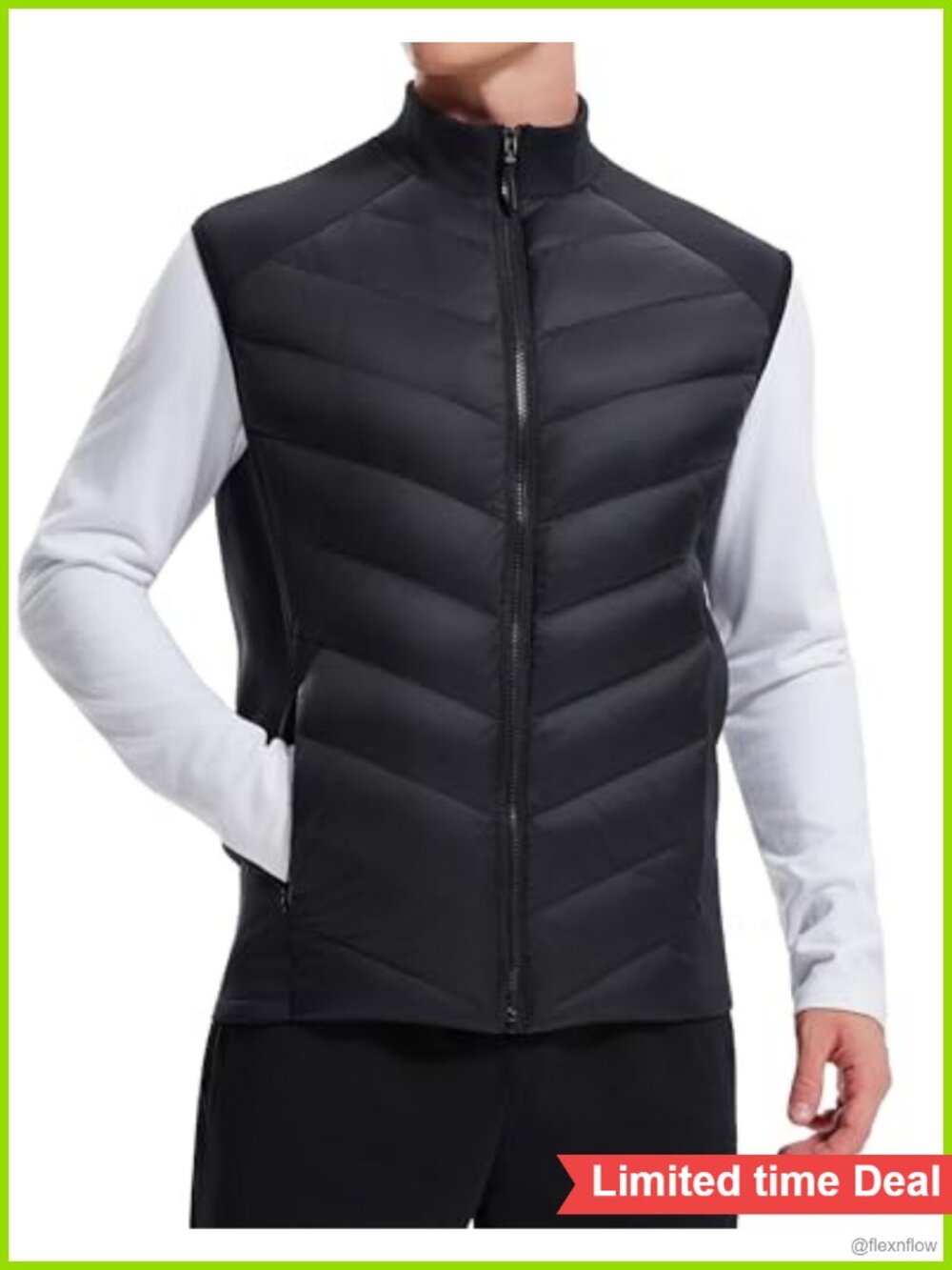 Men's Lightweight Puffer Vest 800FP Duck Down Sleeveless Quilted Water